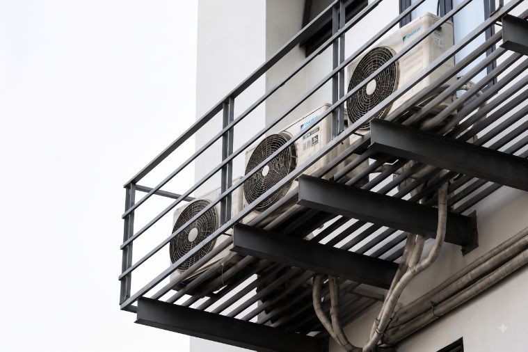 Emergency HVAC installation on the outside of a commercial property